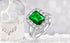 Uloveido Women's Temperament Emerald Cut Cubic Zirconia Ring Open Adjustable Inlaid Rectangular CZ Diamond Rings...