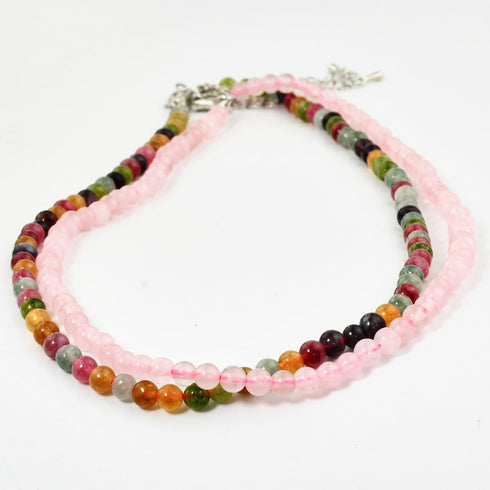 Beaded Necklace for Women,Natural Gemstone Necklace for Women,Colorful Bead Choker Necklace Handmade Surfer Beach Necklace Trendy Jewelry Gift for...
