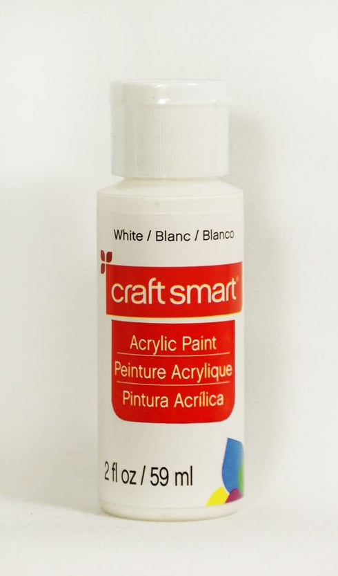 Craft Smart Acrylic Paint 2 Fl.oz. 1 Bottle 50 + Colors (White)...