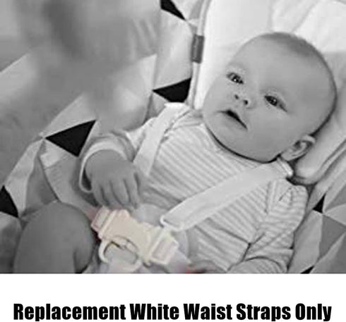 Replacement Parts for Baby Swing - Fisher-Price Revolve Baby Swing FBL70 ~ Set of 2 White Replacement Waist Strap with Male Part of Buckle...