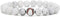 Fuqimanman2020 Baseball Beads Bracelet 8mm White Turquoise Matte Agate Beads Elastic Bracelet...