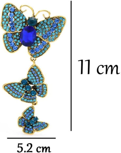Crystal Rhinestone Butterfly Brooches For Women Pretty 3 Butterfly Insects Party Casual Brooch Lapel Pins Elegant Dress Accessories Wedding Christ...