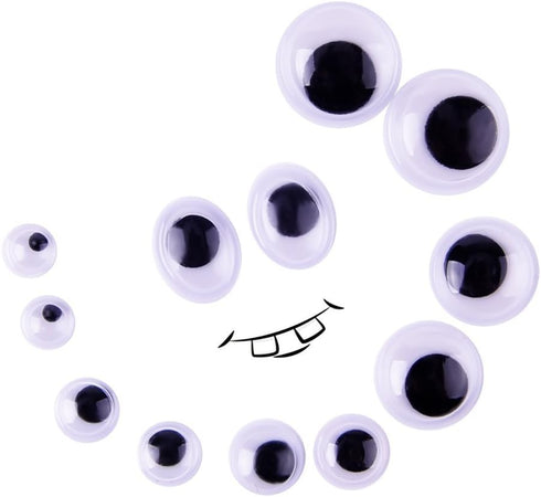 KUUQA 500 Pieces Mixed Wiggle Googly Eyes Self Adhesive Googly Eyes DIY Scrapbooking Crafts...