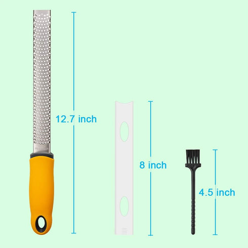 Lemon Zester, Hand Cheese Grater, Zester Grater with Handle, with Razor-Sharp Stainless Steel Blade, Protective Cover and Cleaning brush, Dishwash...