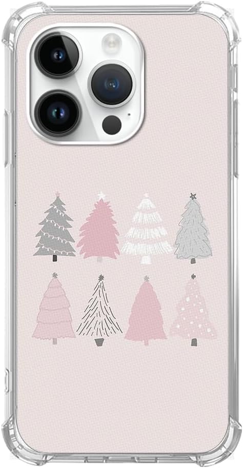 Pink Christmas Tree Case Compatible with iPhone 12 Pro Max, Cute Christmas Holiday Case for iPhone 12 Pro Max, Cute TPU Bumper Protective Phone Ca...