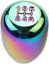 DEWHEL 5 Speed Manual Shift Knob M10x1.25 Screw On Aluminum (Neo-Chrome)...