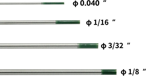 TIG Welding Tungsten Electrodes Pure Tungsten 1/16" x 7" (Green, WP) 10pk...