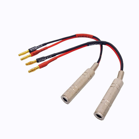 2-Packs 1/4 Inch TS Female to Banana Plug, 6.35mm Female Jack to Banana Plug Speaker, Flexible Silicone Audio Banana Plugs for Speaker Wire(6 inch...