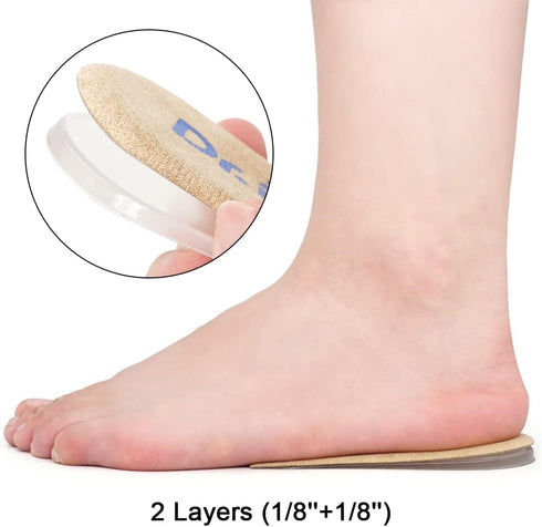 Dr.Foot Adjustable Orthopedic Heel Lift Inserts, Height Increase Insole for Leg Length Discrepancies, Heel Spurs, Heel Pain, Sports Injuries, and ...