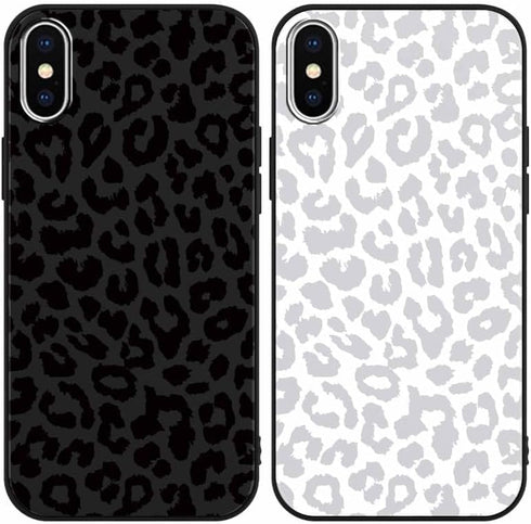 2 Pack Cute Cheetah Print for iPhone X/XS 5.8" Phone Case,Luxury Leopard Pattern Design Cases Soft Silicone TPU Shockproof Protective Cover for Wo...