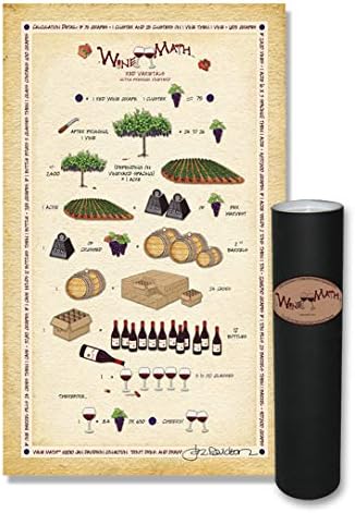 Laugh Lines Wine Math Wall Art Print Alcohol, Bar, Kitchen Wall Decor Wine theme, Dining Room, Home, Office, Apartment Wall Decor - Unframed, Fram...