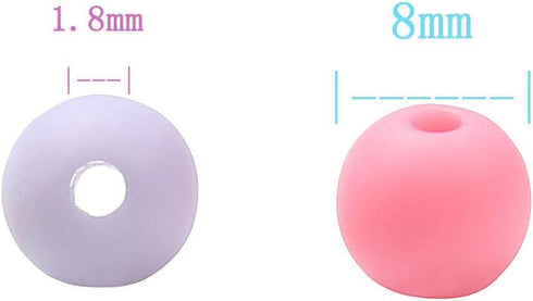 ToBeIT Color Beads Acrylic Round Beads Pastel Round Bead for DIY Necklace, Bracelet, Earring Jewelry Making (8mm-770pcs)...