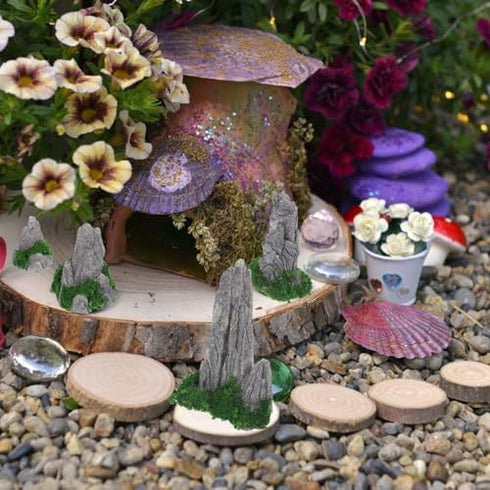 GANAZONO Mini Rockery Decoration Miniature Zen Garden Rockery Decor 8Pcs Bonsai Ornament Accessories Mini Bonsai Figurines Ornament Plant Pot Terr...