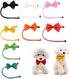 Orange Dog Bow Ties with Adjustable Collar Pet Neckties Cat Bow Tie Dog Bowtie Collar Dog Bows Grooming Solid Puppy Neckties Cat Collars Basic Dog...