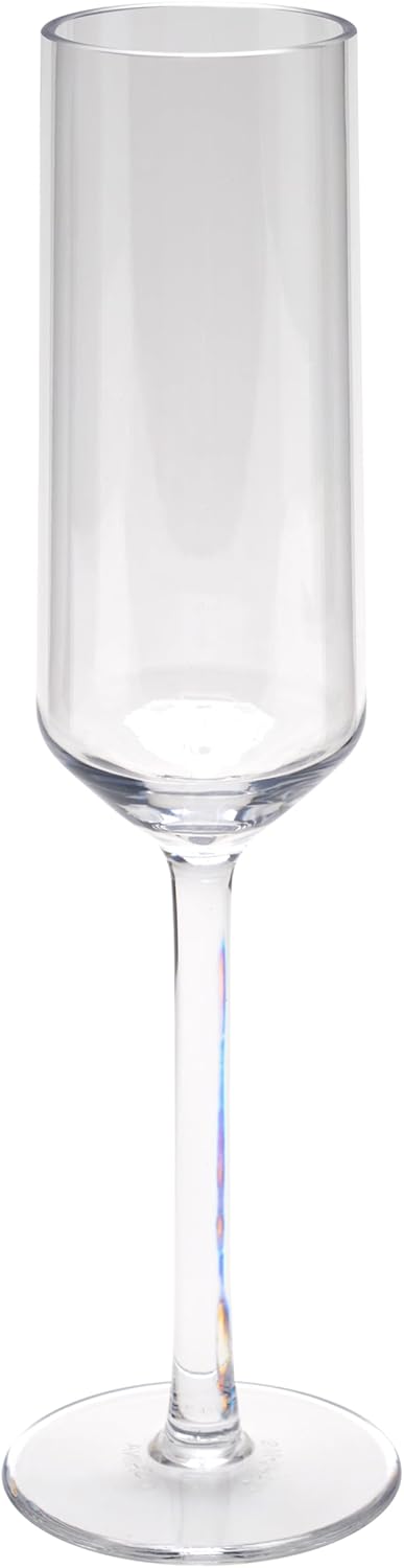 G.E.T. SW-1462-CL-EC Via BPA-Free Shatterproof Plastic Champagne Glasses, 6 Ounce, Clear (Set of 4)...