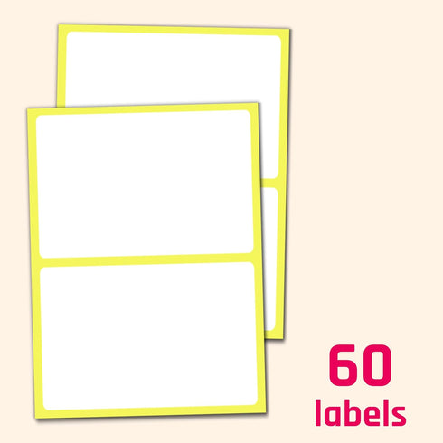 60 Pack, Large Labels for Storage Bins, Organizing - White, 6" x 4"...