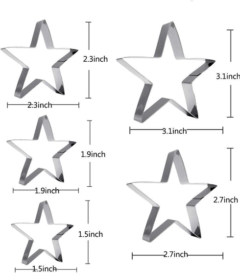 Heart Star Cookie Cutters Set, Valentine’s Day Heart Shaped Biscuit Cutters Stainless Steel Pastry Donuts Cutters with Storage Box...