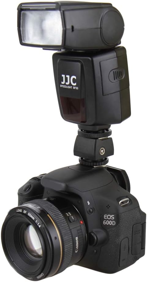 JJC Standard Hot Shoe Adapter with Extra PC sync connection Port & 3.5mm Mini Phone Connection Port for Connecting Cameras to Additional Off-camer...