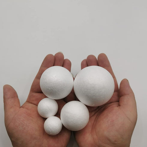 50 Pack Craft Foam Balls, 5 Sizes(1-2.4 Inches), White Polystyrene Smooth Round Balls, Foam Balls for Arts and Crafts, Christmas, DIY Craft for Ho...