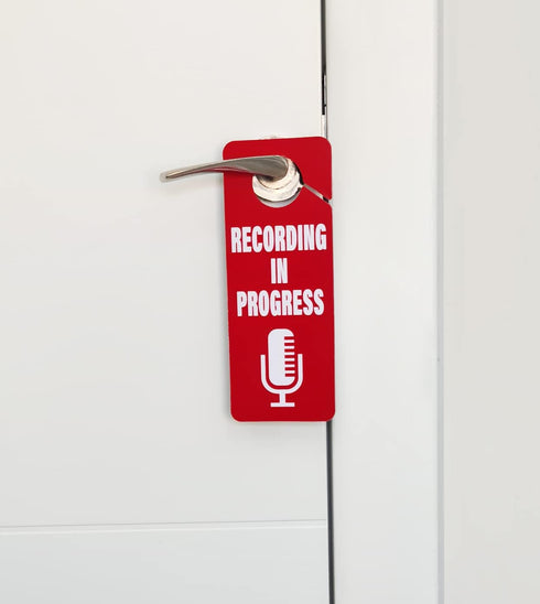 CLEVER SIGNS Recording in Progress - Please Do Not Disturb Sign, Door Knob Hanger 2 Pack, Double Sided, Ideal for Using in Any Room....