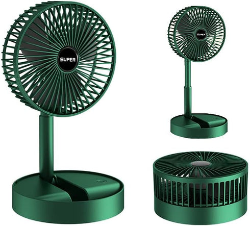 Portable Folding Fan, Rechargeable Standing Pedestal USB Fan, 3 Speeds, 2000mAh Battery Operated Fan for Home, Camping, Outdoor and Office, 6.5-In...