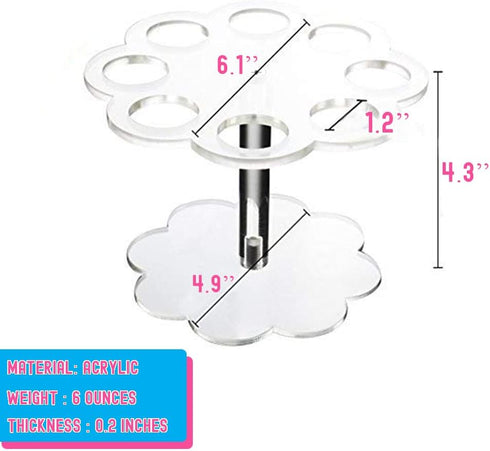 Ice Cream Cone Holder Stand with 8 Holes Capacity, Clear Acrylic Waffle Cone Holder for Mini Ice Cream Cones Snow Cone Hand Roll Sushi Popcorn Swe...