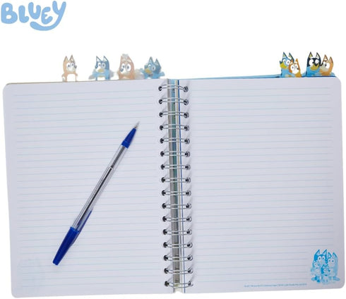 Innovative Designs Bluey Tab Journal Notebook, Spiral Bound, 144 Lined Pages, 8 x 7 inches, Blue...