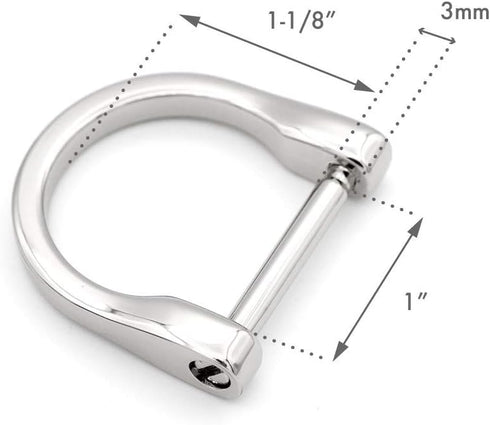 CRAFTMEMORE D-Rings Screw in Shackle Horseshoe D Ring DIY Key Holder Purse Accessories for 1 Inch Strap 4 Pack (Gunmetal)...