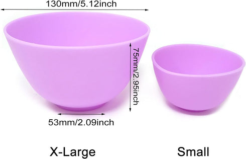 Honbay 4PCS Silicone Mixing Bowls Prep and Serve Bowls for Mixing Facial Mask or Holding Ingredient (13×7.5CM)...