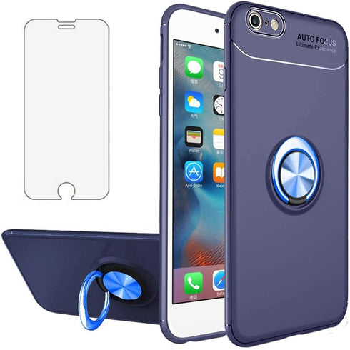 Asuwish Phone Case for iPhone 6plus 6splus 6/6s Plus with Tempered Glass Screen Protector Cover and Ring Holder Kickstand Cell Accessories iPhone6...