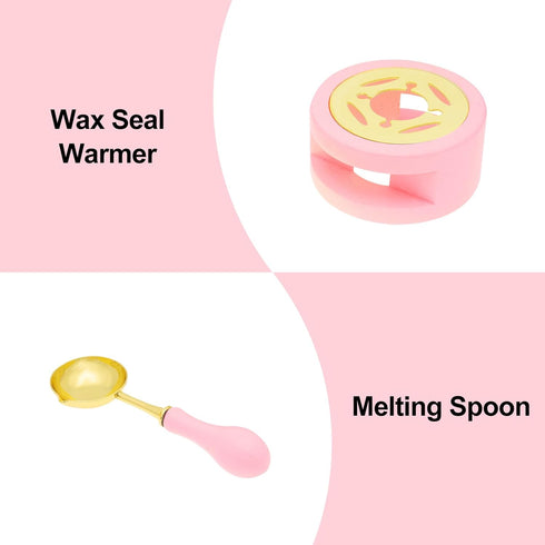 Wax Seal Kit, Wax Seal Warmer with Melting Spoon, Retro Melt Stove Pot Furnace Tool for Sealing Wax Beads Stamp, Ideal for Wedding Invitation Enve...