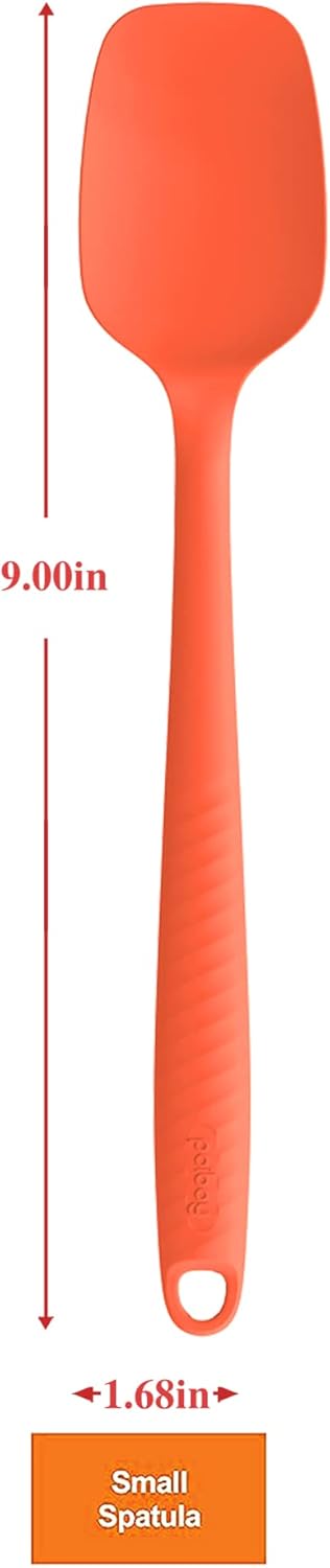 Permanent Warranty Silicone Small Spoon 1 PCS Heat Resistant Silicone Spatula Cooking for Nonstick Cookware Kitchen Gadgets Small Spoon Orange...