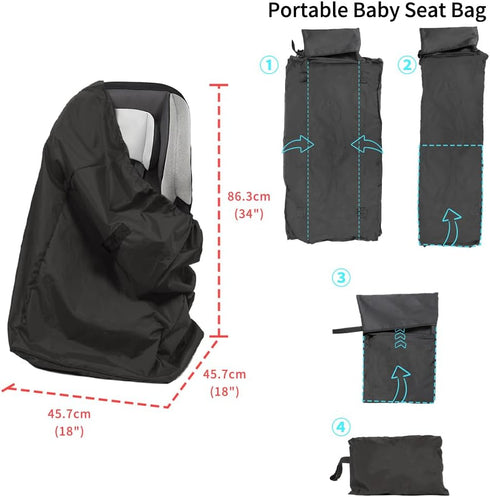 Car Seat Travel Bag for Airplane, Portable Padded Backpack Covers for Airplane, Carseat Cover with Handle for Airplane Travel, Fits Convertible Ca...