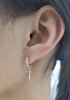 Dagger Hoop Cuff Earrings S925 Sterling Silver Cubic Zirconia Hypoallergenic Cartilage Earrings Huggie Ear Piercing Sword Small Dangle Drop for Wo...