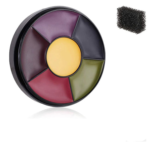 Mysense 6 Color Bruise Wheel Special Effects SFX Zombie Makeup Kit Halloween Professional Non Toxic Face Body Paint Oil Sfx Makeup Set with Sponge...