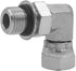 (2-PACK) 6901-06-04-NWO Hydraulic Hose Adapter Fitting 3/8" Male Adjustable Nut O-Ring Boss (9/16-18 UNF) × 1/4" Female Swivel (1/4-18 NPSM) 90° E...