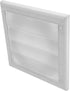 Vent Systems 4 inch (7.5 x 7.5) Exhaust Vent Cover - White - Dryer Vent Hood - Louvered Dryer Duct Vent Cover - Vent Hood Cap - One-Directional Plastic Air Supply Grille