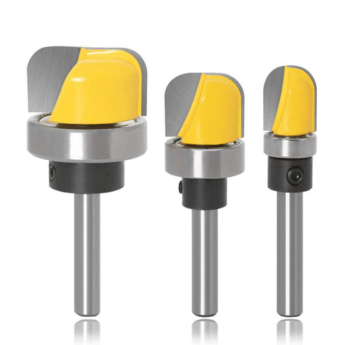 Mesee 3 Pieces Bowl and Tray Template Router Bit Set with Bearing Guide Dish Carving Router Bits Woodworking Milling Cutter Tool, 1/4 Inch Shank...