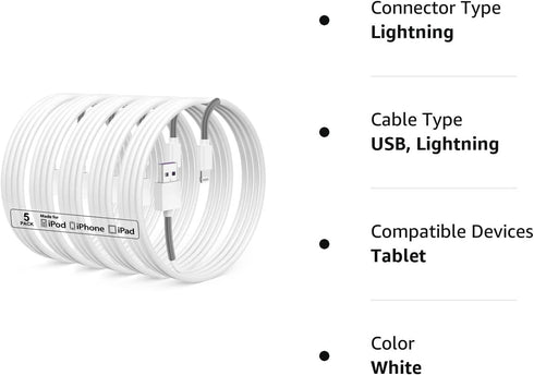 Extra Long iPhone Lightning Cable 10ft, Apple MFi Certified iPhone Charging Cable 10 Foot, iPhone USB Fast Charging Cord 10 Feet Compatible for Ap...