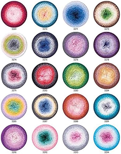 YarnArt Flowers Moonlight Glitter Cotton Yarn, Soft, Rainbow Crochet, Metallic Lurex handknit Shiny, Silvery Cake, Multicolor Cotton, 1 Skein Weig...
