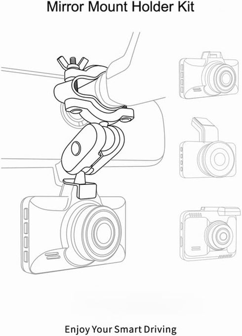 AZDOME Dash Camera Mirror Mount Holder Kit, Dash Cam Mount for ROVE R2-4K Dashcam, M01 Pro, M17, M16, GS63H, GS65H Car Camera...