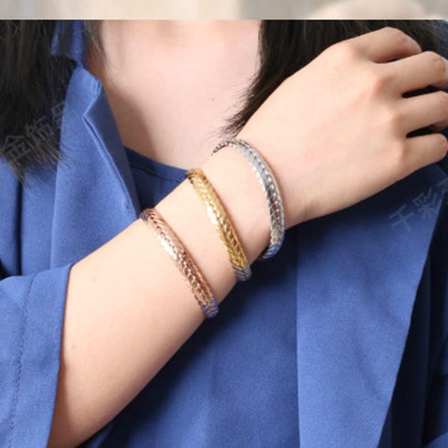 Jude Jewelers Stainless Steel Braided Woven Classic Plain Open Cuff Bangle Bracelet...