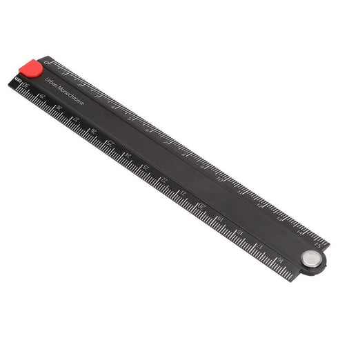 Folding Ruler, Aluminum Alloy Ruler 0-300mm Measurement Range Simple Angle Measurement Ruler 90°Folding Metal Stationery Ruler for Artists, Constr...
