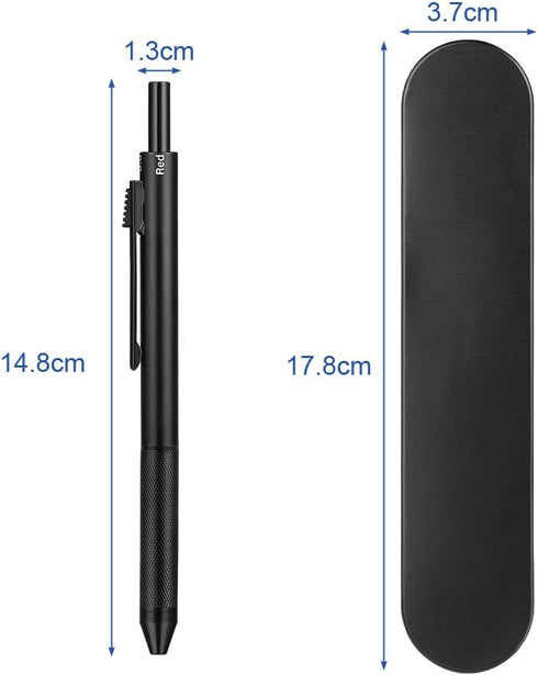 AUAUY 4 in 1 Multicolor Pen,Metal Cased Multifunction Pen,Gravity Sensor Multifunction Pen, 0.5mm 3 Color Ballpoint & 0.5mm Mechanical Pencil Come...