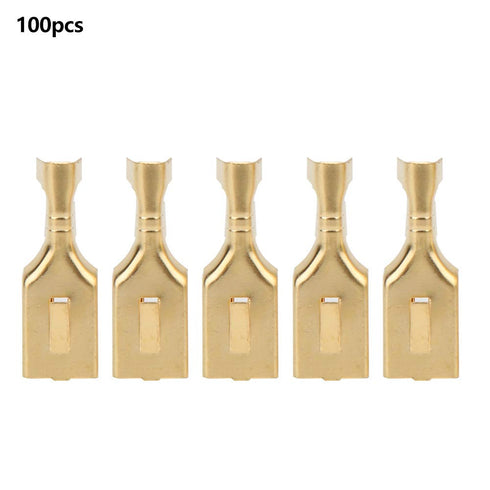 7.8Mm Female Quick Disconnect,100 Pcs Blade, Brass Plug and Pull Type Connector 8mm Female Spade Terminal with 7.92 Terminal 7.8mm...