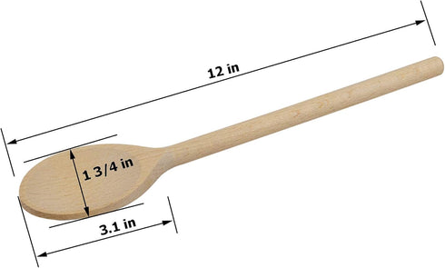 3-PCS 12? Long Beechwood Wooden Cooking Spoons – Heat-Resistant, Non-Scratch Mixers for Non-Stick Cookware | Sustainably Sourced European Crafting...