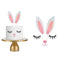 Qerleny Happy Birthday Cake Topper Birthday Party Cake Decoration Little White Rabbit Set...