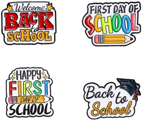 Funny First Day of School Brooch Pins for Men Women Cartoon Colorful Pencil Rainbow Lapel Enamel Pin Brooch Back To School Teachers Day Gifts...