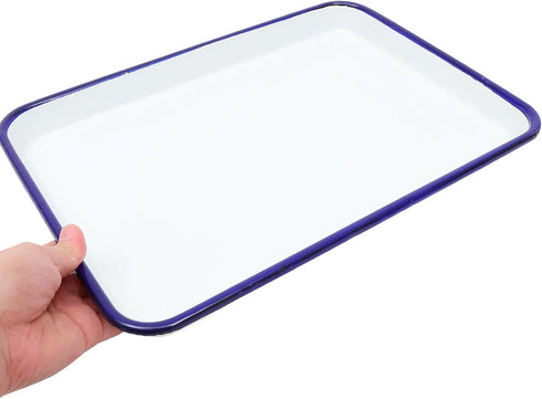 Zerodeko Enamel Baking Pan Rectangular Serving Dish Cookie Sheet Oblong Pie Pan Vintage Oven Tray Enamelware Bakeware for Farmhouse Camping Home 2...