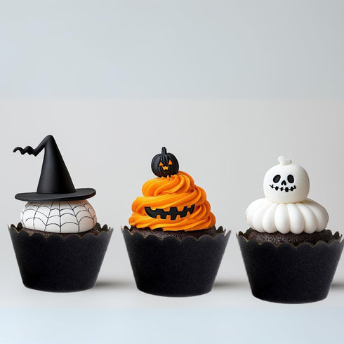 Dress My Cupcake Standard Reusable Glitter Black Cupcake Wrappers, Set of 50 Black Cupcake Liners...
